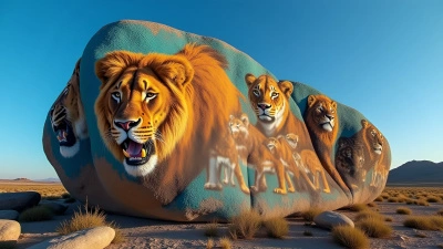 Wild Animals Mural on Natural Rock Surface