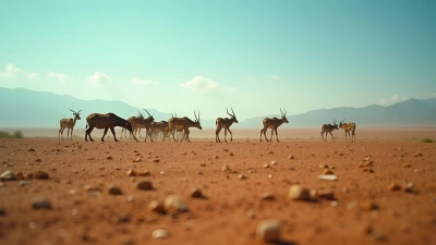 Wild Animals Walking Across Sandy Terrain