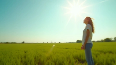 Woman Beside Sunlit Green Field Outdoors