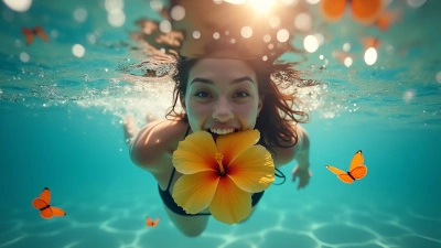 Woman Diving Gracefully Into Clear Water