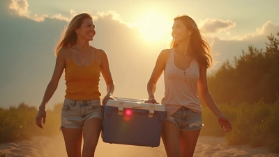 Women Carrying Cooler Outdoors For Picnic