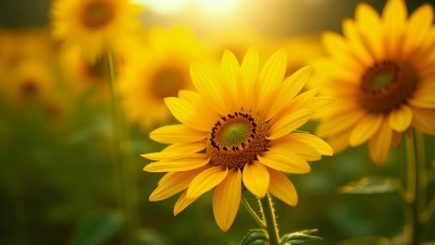 Yellow Sunflowers Close-Up Macro Detail