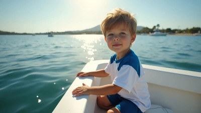 Young Boy on White Boat in Sunlight