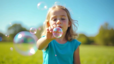 Young Girl Blowing Bubbles Outdoors