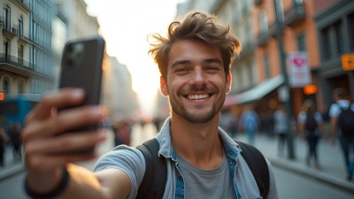Young Man Taking Selfie Outdoors