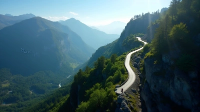 Zig-Zag Mountain Road Along Steep Cliffs