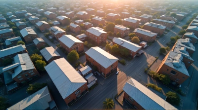Aerial View Of Geometric Buildings And Streets