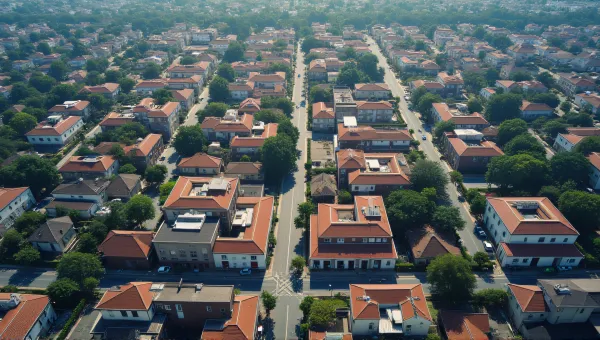 Aerial View Of Rooftops And Roads Under Clear Sky