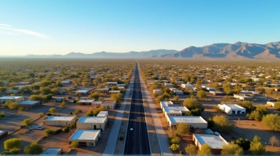 Aerial View Tucson Streets Low-Rise Buildings