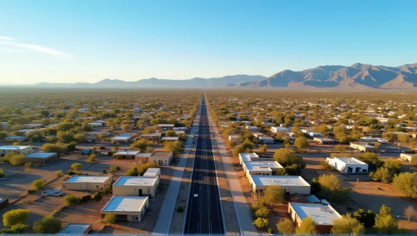 Aerial View Tucson Streets Low-Rise Buildings