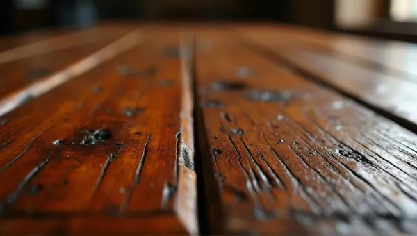 Aged Mahogany Table Wood Grain Close-Up