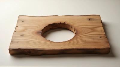 Aged Timber Slab With Central Round Cutout