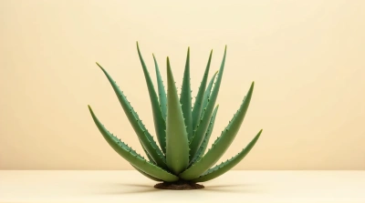Aloe Vera Plant On Minimalist Beige Background