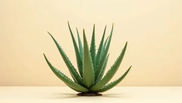 Aloe Vera Plant On Minimalist Beige Background