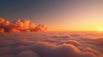 Amber Vapor Formations Across Expansive Horizon