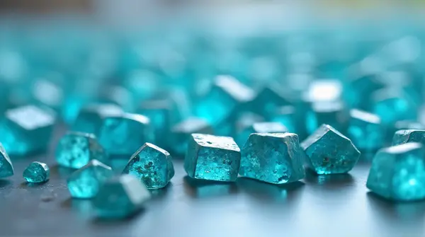 Azure Mineral Pieces Macro Detail Shot