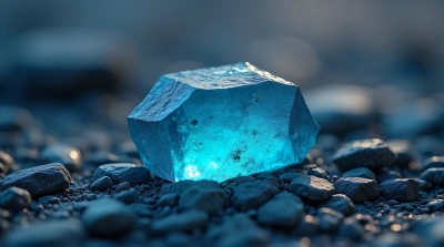 Azure Rock On Rugged Surface With Soft Light