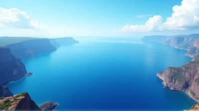 Azure Sea Horizon With Rugged Cliffs And Islands