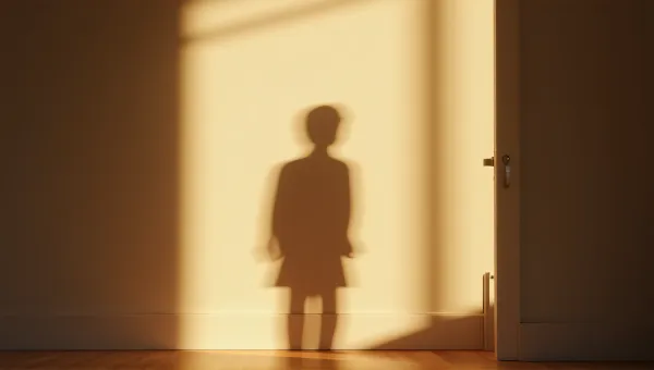Backlit Figure Against Textured Wall In Doorway