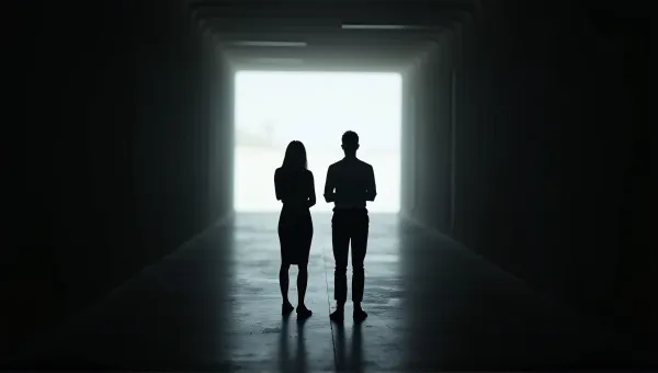 Backlit Figures In Dark Contrast Scene
