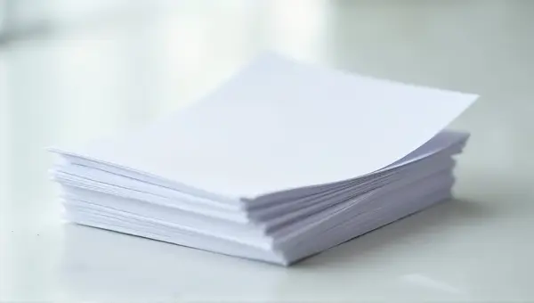 Blank Printer Sheets Neatly Arranged Close-Up