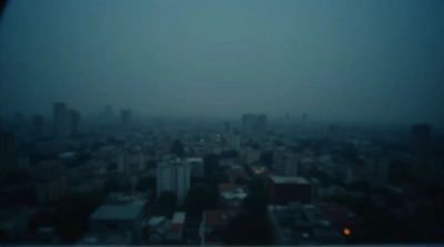 Blurred City Skyline Twilight Soft Light