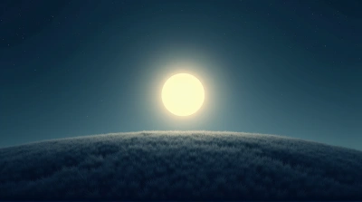 Bright Orb Lighting Starry Sky Over Rolling Hill