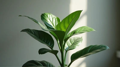 Broad Leaf Plant Highlighted By Natural Light