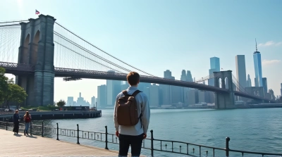 Brooklyn Bridge Architecture On Waterfront Promenade