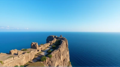 Brown Stone Buildings Near Expansive Blue Ocean