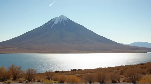Brown White Peak Near Vast Shimmering Expanse