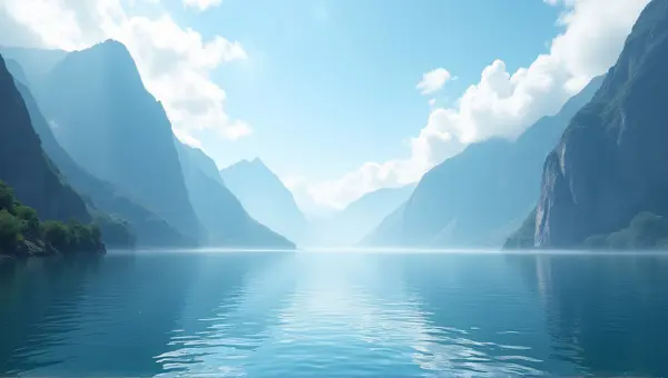 Calm Alpine Lake Surrounded by Tall Peaks Under Clear Sky