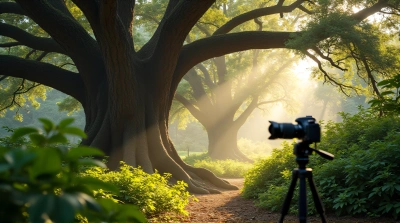 Camera Capturing Majestic Ancient Oak Trees