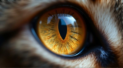 Cat Eye Closeup Highlighting Iris Patterns