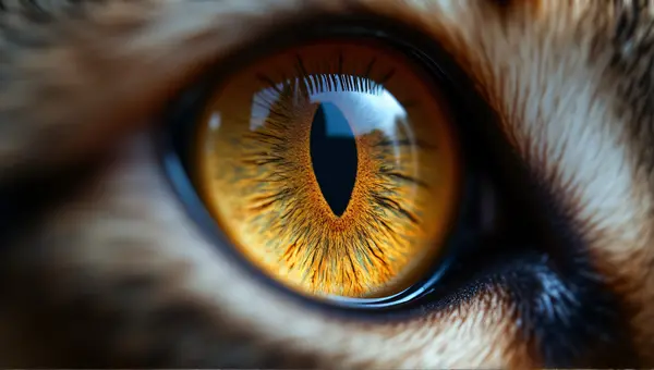 Cat Eye Closeup Highlighting Iris Patterns