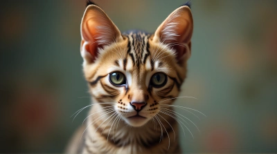 Cat Portrait Showing Textured Fur And Expression