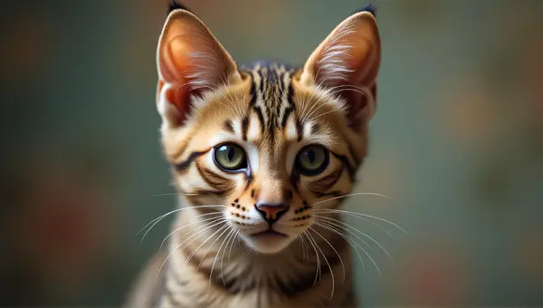 Cat Portrait Showing Textured Fur And Expression