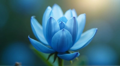 Cerulean Flower Close-Up Showing Delicate Texture