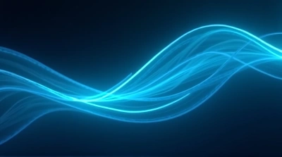 Cerulean Trails Against Dark Background