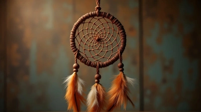 Chestnut Dream Catcher With Woven Patterns