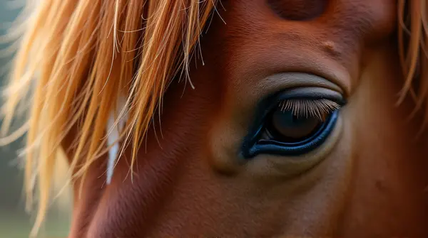 Chestnut Horse Eye And Textured Mane Detail