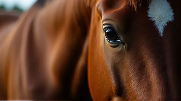 Chestnut Horse Face Expressive Eye Soft Lighting