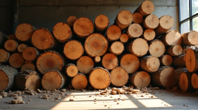 Chopped Brown Timber Pile With Texture