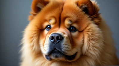 Chow Chow Dog Close-Up With Focused Expression