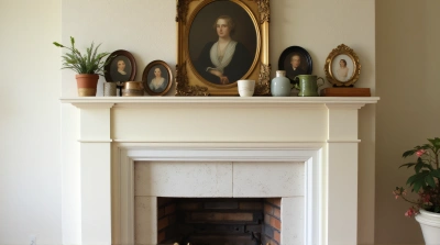 Classic Fireplace Mantel With Vintage Trinkets
