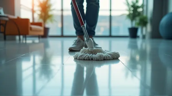 Cleaning Surface Action In Spacious Area