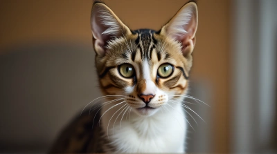 Close-Up Cat Face With Texture Contrast