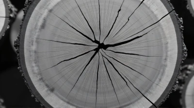 Close-Up Of Fresh Timber Growth Rings