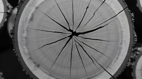 Close-Up Of Fresh Timber Growth Rings