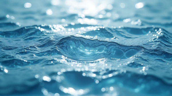 Close-up of intricate liquid textures showing dynamic light and transparent depths.